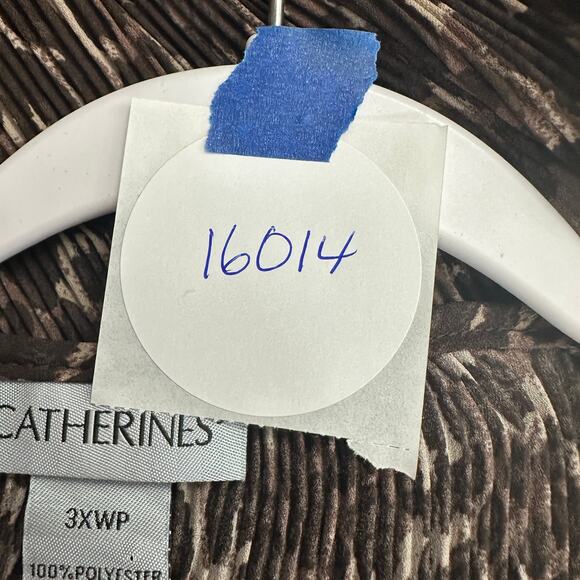 Catherines Womens Crinkle Tunic Top Size 3XWP Animal Print Beaded Bold Basics - Picture 7 of 7